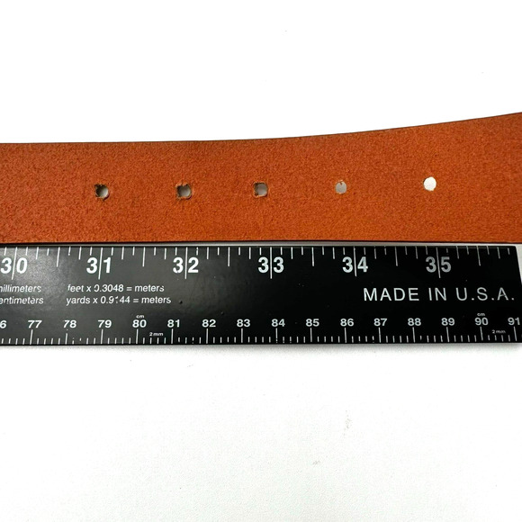 Women's Large Brown Leather Belt Gold Buckle Embellished Metal Camels Vintage - Picture 6 of 7